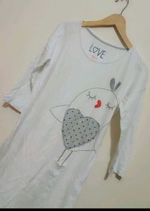 White Full Sleeves T-shirt For 32 Bust