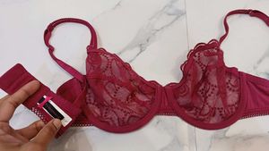 Burgundy Lace Bra 34D