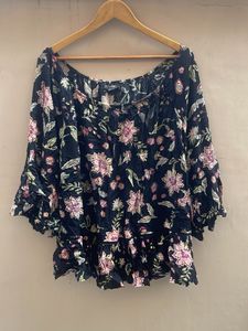 Floral Off-Shoulder Peasant Top