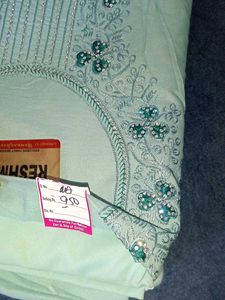 Elegant Pastel Sea green  Cotton Unstitched Suit