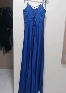 Elegant Royal Blue Satin Gown 💙