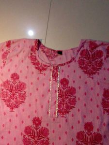 Pink Floral Print Kurta