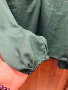 Emerald Green V-Neck Blouse