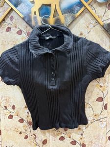 Zara Black Polo Top