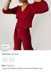 Max Red Lace Trim Crop Top