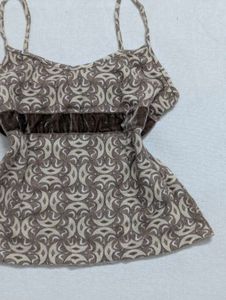Vintage Y2K Brown Patterned Cami Top