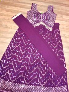 Stunning Purple Embroidered Lehenga Choli