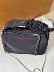 Chic Black Ruched Handle Handbag