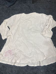 Embroidered White Cotton Kurta