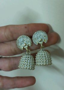 White Peacock Jhumka