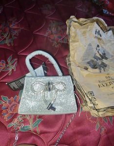 Sparkly Bow Small Handbag