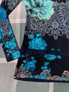y2k vintage Desigual Blue Floral Long Sleeve Top