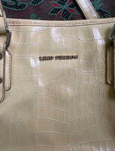 Lino Perros Crimpson Yellow Croc Textured Tote Bag