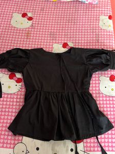 Cute Black Peplum Top