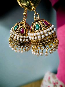 Exquisite Jhumka Earrings with Pearls