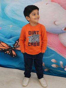 Boys Orange "Dirt Crew" Sweatshirt
