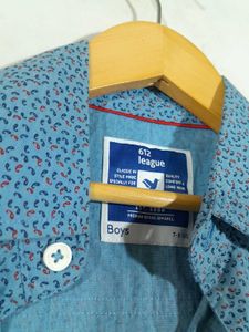 Blue Printed Shirt For Boy's