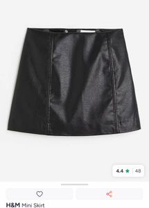 Chic Faux Leather Mini Skirt waist 26inches