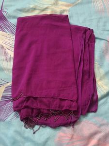 Beautiful Magenta Dupatta with Embellished Border