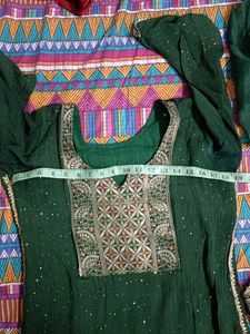 Emerald Green Embroidered Kurti