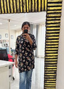 Stylish Black Floral Kurta