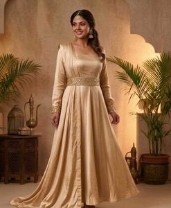 Elegant Beige Ethnic Gown