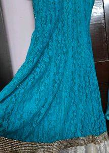 Teal Embellished Anarkali Dress