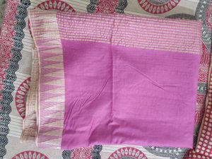 Beautiful Purple Saree with Golden Border