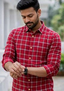 Classic Red Checkered Casual Shirt