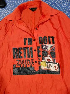 Orange Graphic Print Tunic t shirt dress imported