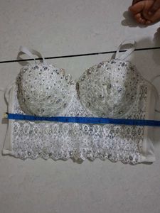 M Sparkling White Lace Bra