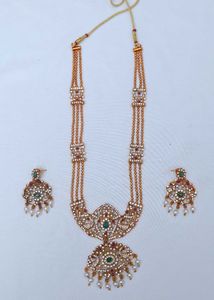 Combo of long necklace(haaram) and earrings