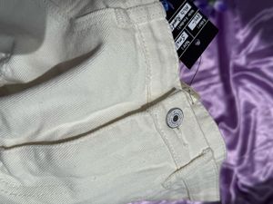 White Distressed Denim Shorts