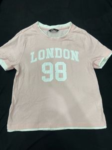 Pink "London 98" Graphic T-Shirt