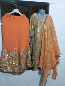 Beautiful golden kurti set