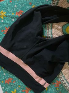 Black Activewear Leggings with Pink Stripe