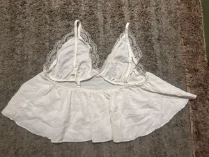 White Satin-Finish Lace-Trim Cami Top with Adjusta