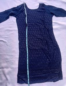 Elegant Navy Blue Embellished Kurta