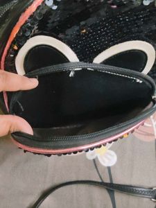 Cute Black Cat Sequin Backpack