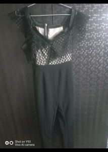 Chic Black Lace Detail Jumpsuit