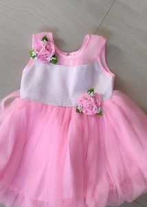 Beautiful Pink and White Partywear Frock