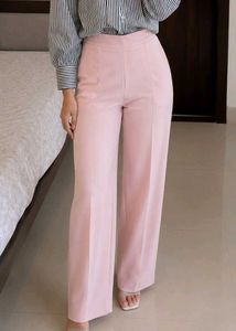Elegant Peach Wide Leg Trousers