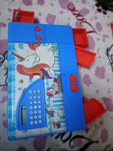 Kids Unicorn Big Pencil Box With Calculator
