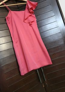 Vero Moda Pink Ruffle One-Shoulder Dress