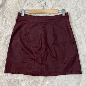 Burgundy Mini Skirt