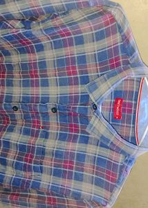 Men's Blue Plaid Casual Shirt
