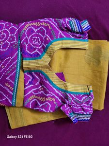Chanderi Style Saree Nice Colour Combination