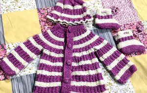 Handmade Knitted Baby Winter Set | Sweater, Cap &