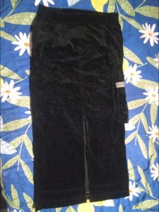 Black Velvet Maxi Skirt