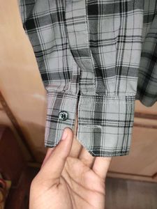 DX Shirts Men's Grey Checkered Shirt | Chest 36 in